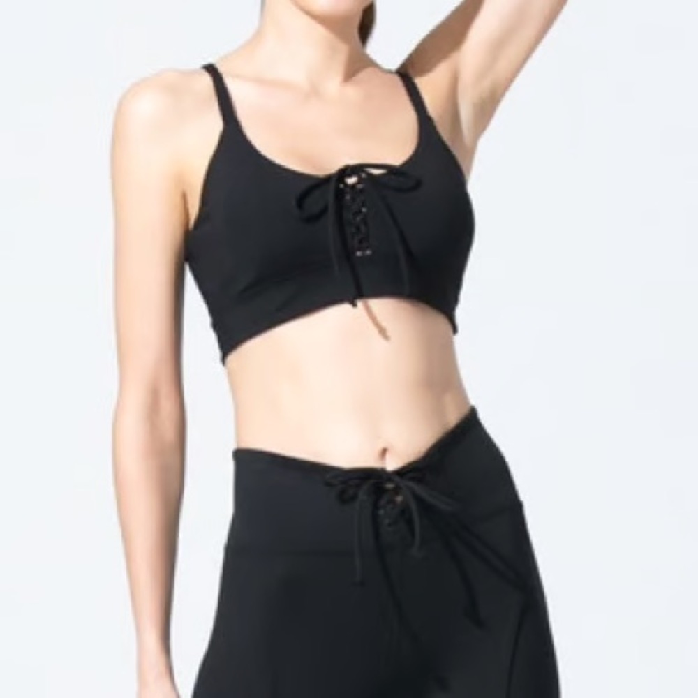 Year of Ours SET of Football Stretch Leggings and Cindy Lace up Bra